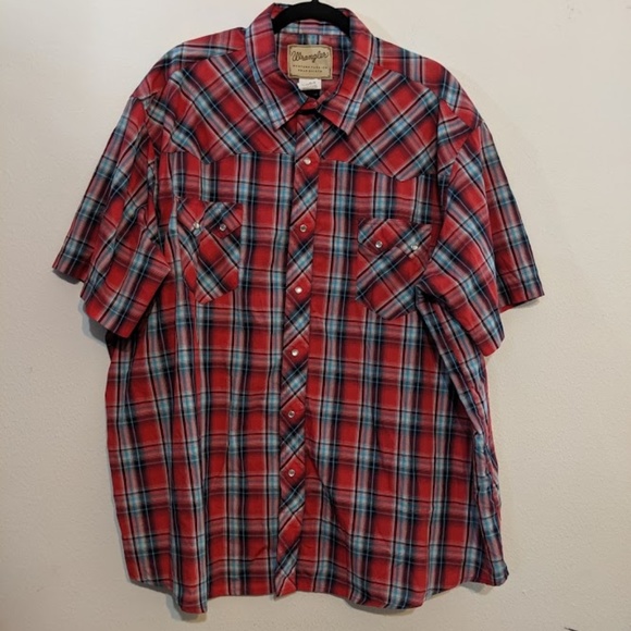 wrangler short sleeve pearl snap shirts